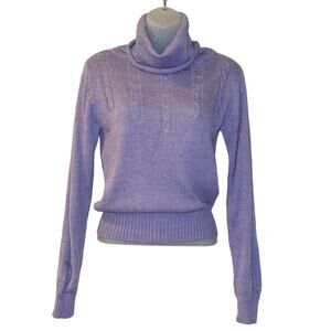 VINTAGE 1980s Dead Stock Rendezvous Lavender Cowl Neck Sweater Size Small
